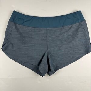 Athleta Run with it Two-Tone Blue Women's Athletic Shorts size XL